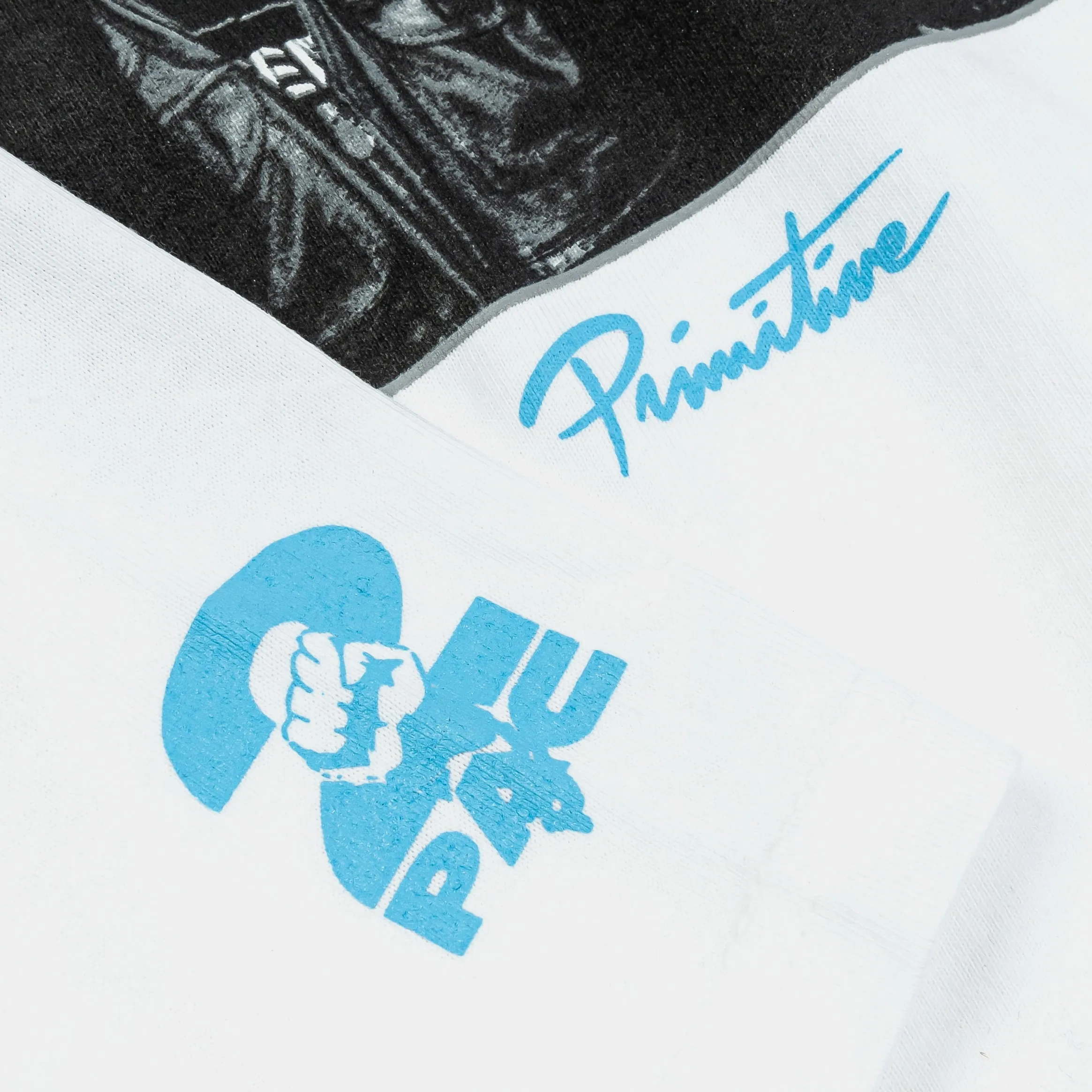 Tupac Icon 2 Mens Short Sleeve Shirt (White/Blue) Sport Wear