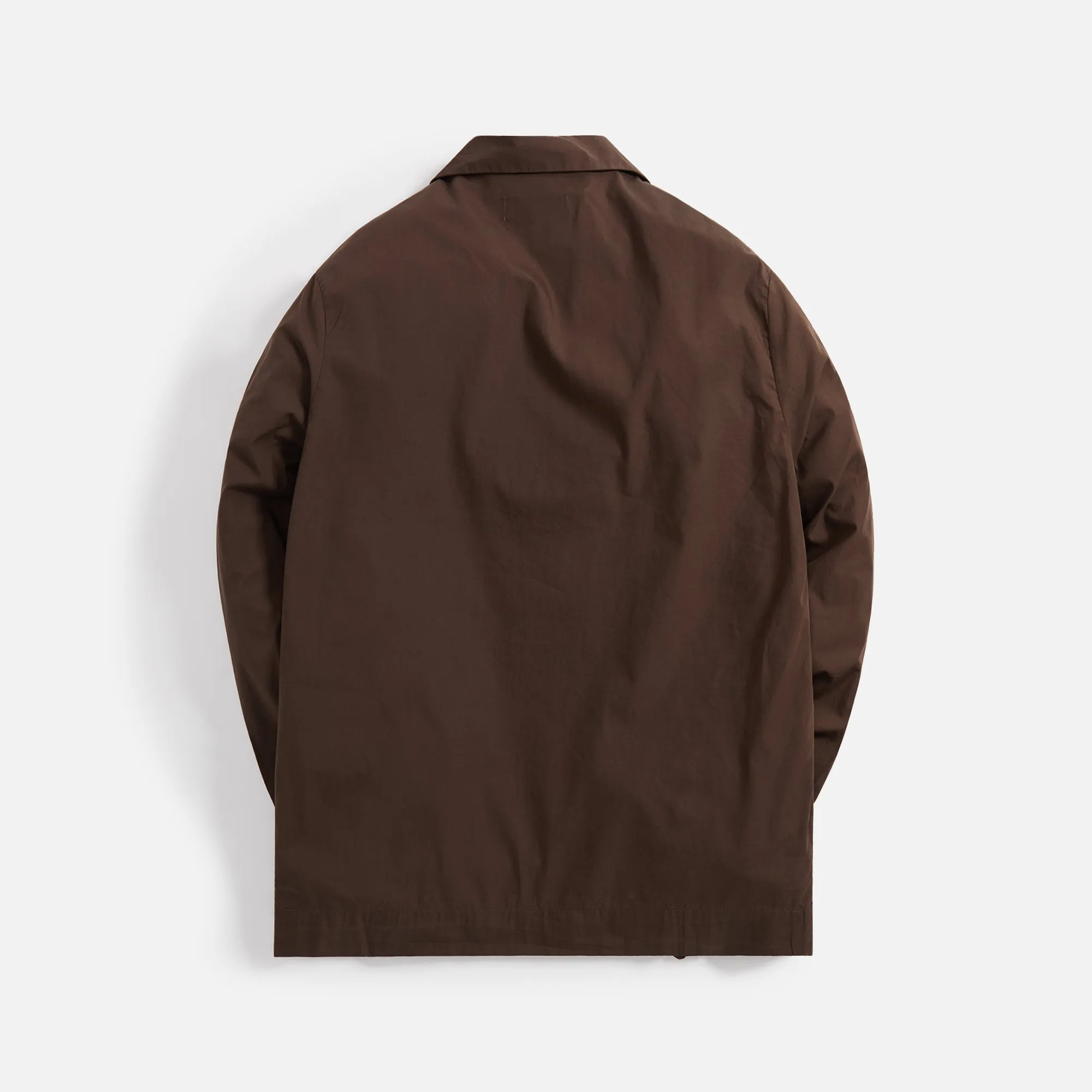 Tekla Poplin Long Sleeve Pajama Shirt - Coffee Matte Finish