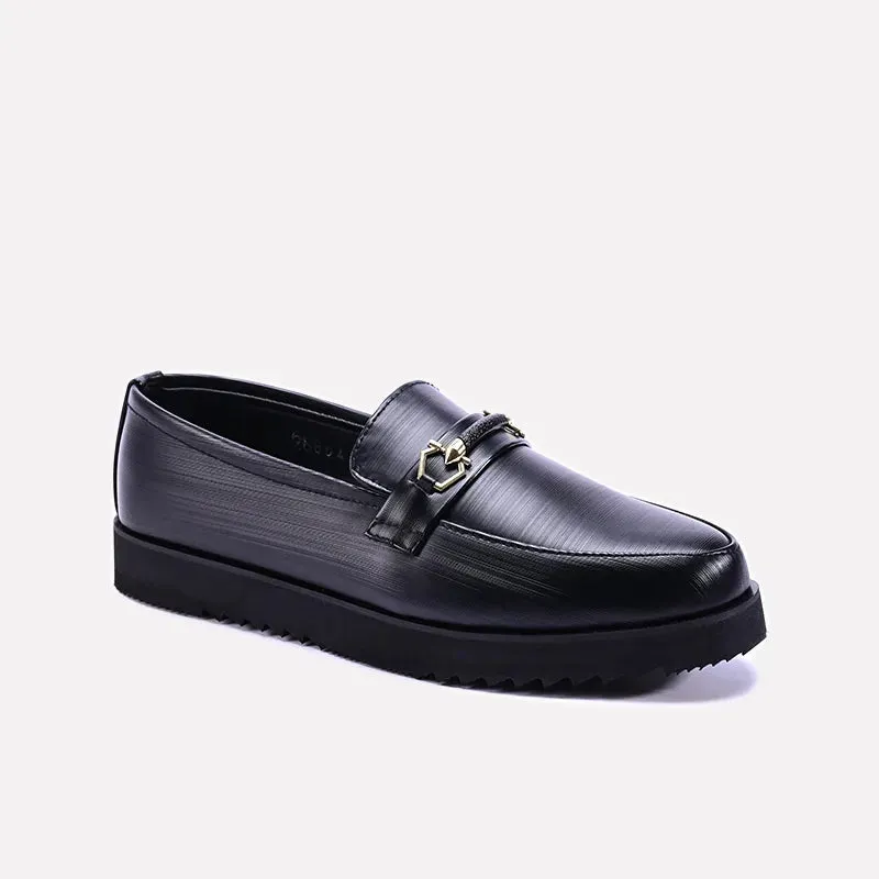 Confidence Fit Toe Ease Ryder Black Chunky Dress Loafers 0111118