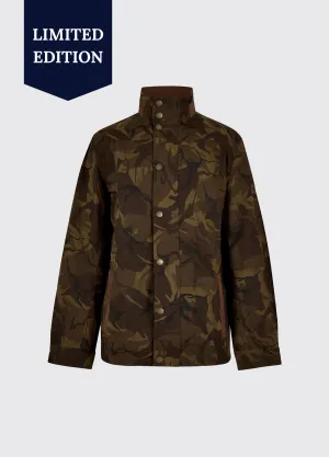 Rubberized Edging Glove Compatible Cuffs Carrickfergus LTD Men's Limited edition waxed cotton jacket - Brown Camo