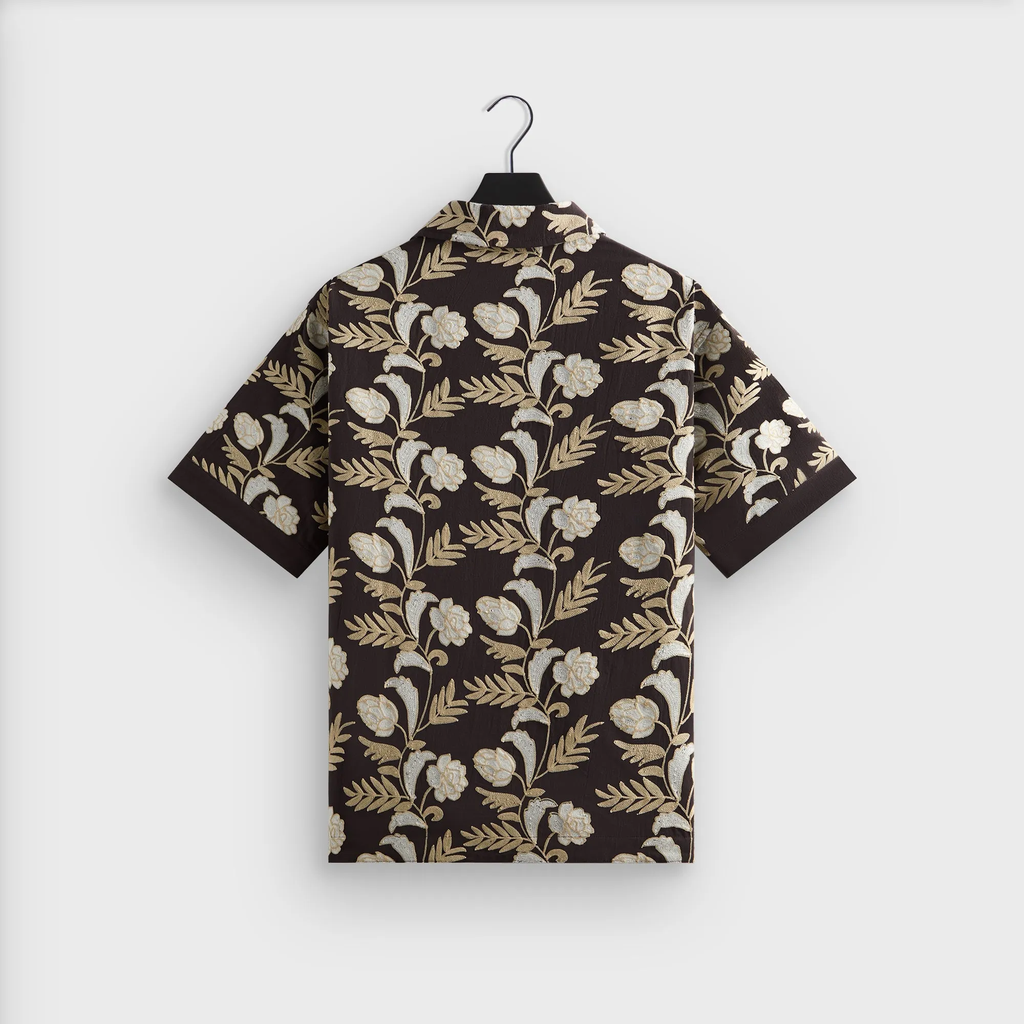 Hooded style Good Material Kith Embroidered Floral Woodpoint Shirt - Kindling