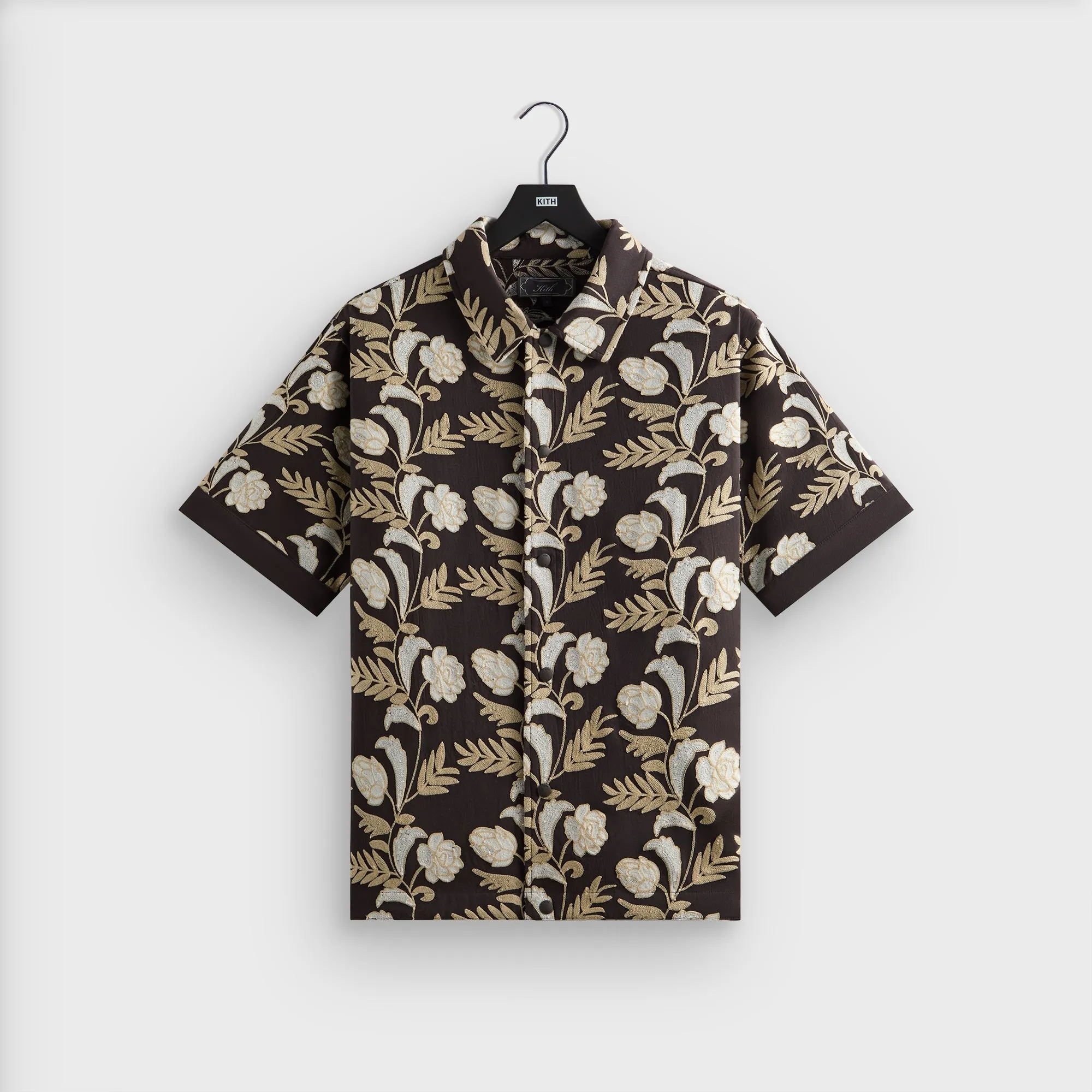 Insulated Warmth Kith Embroidered Floral Woodpoint Shirt - Kindling