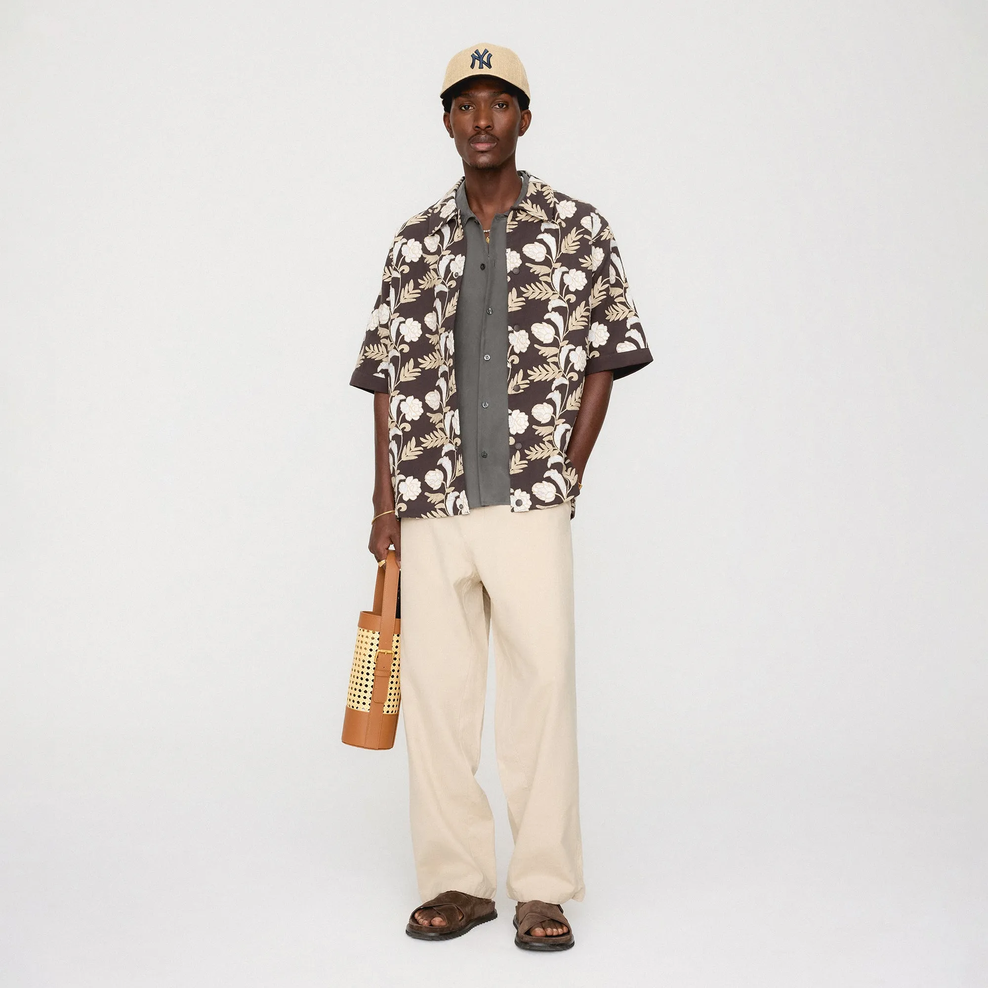 All Day Layering Kith Embroidered Floral Woodpoint Shirt - Kindling