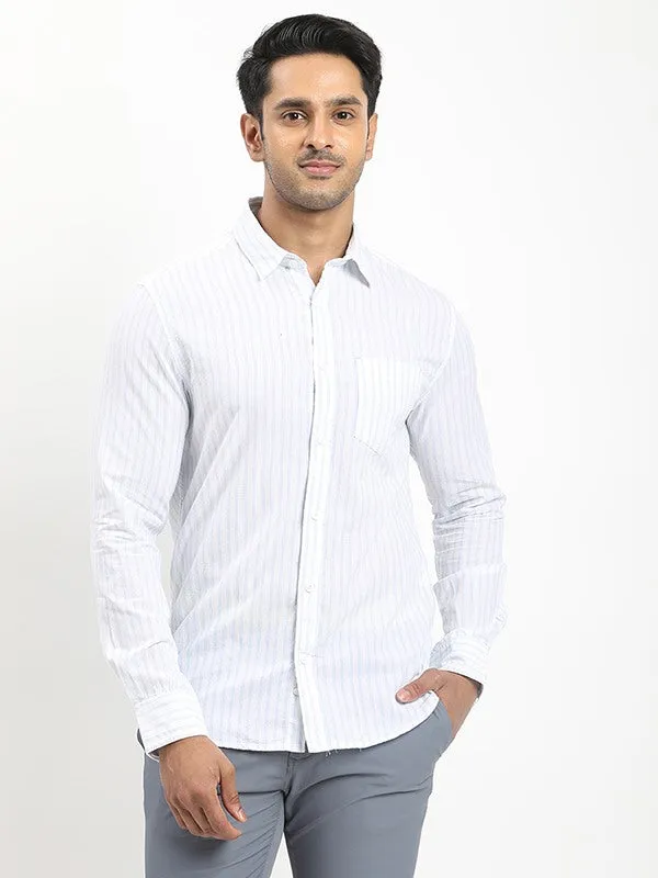 Bold Graphics Men Striped Full Sleeve Cotton Shirt