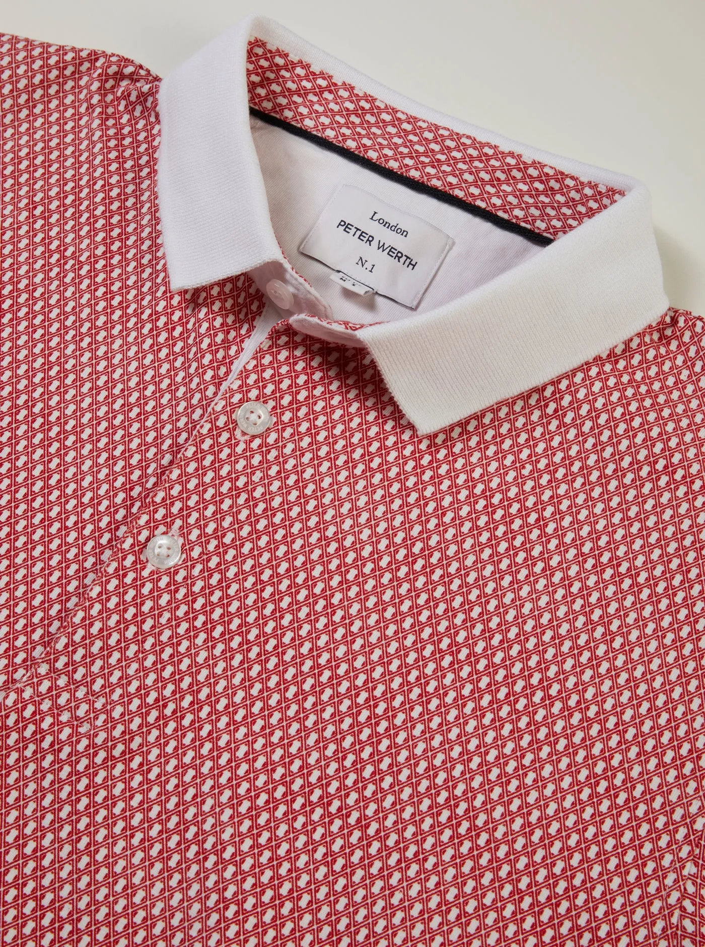 Dock Polo - White/Red Comfort Design Layered Clothing