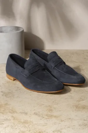 Blue soft penny loafers - Made In Italy Low Cut Casual Support