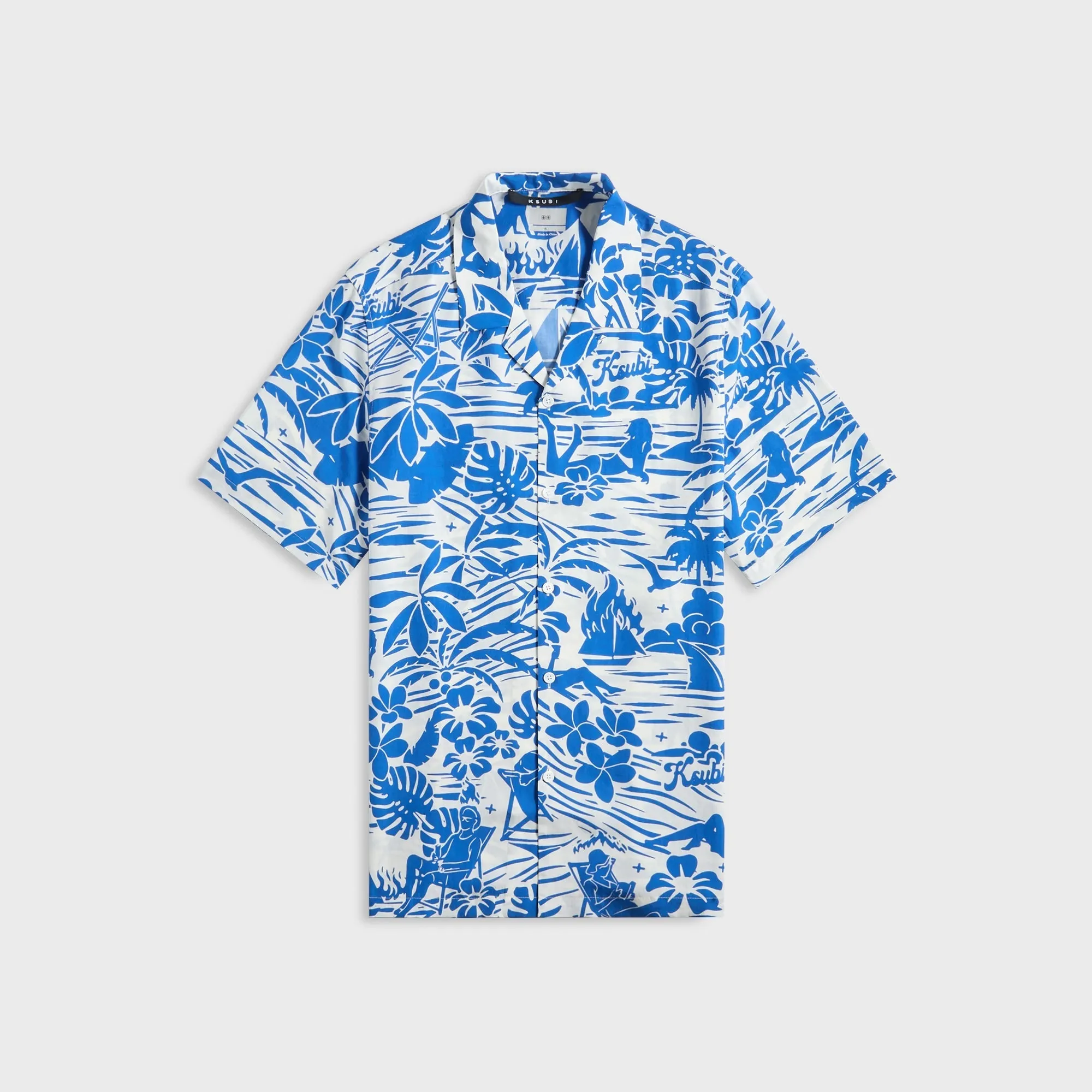 Ksubi Lagoon Resort Shirt - Blue Flexible Shoulder Design