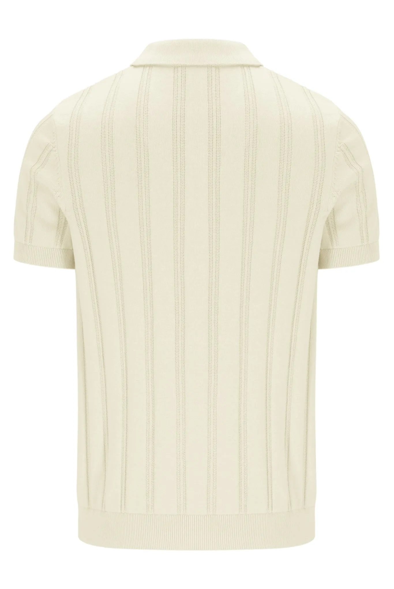 Kennedy Textured Stripe Knit Polo Anti microbial coating Flexible Fit