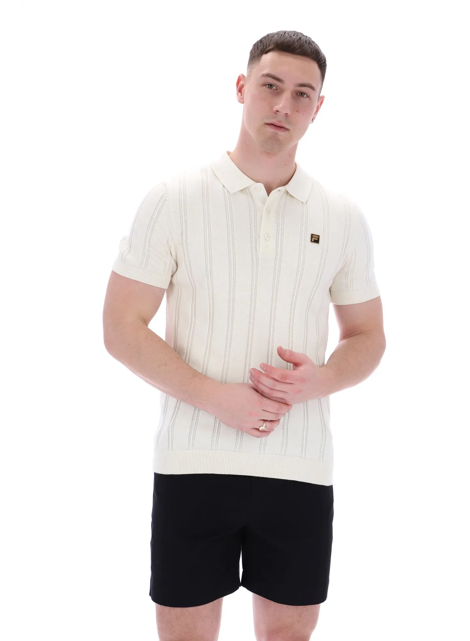 Kennedy Textured Stripe Knit Polo Casual Comfort Look Quick Fit Performance
