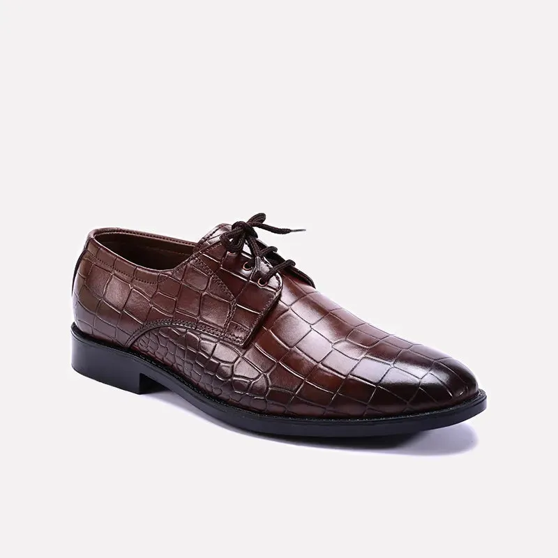 Venerable Brown Textured Derby Shoes 0111096 Stable Wear British Cut