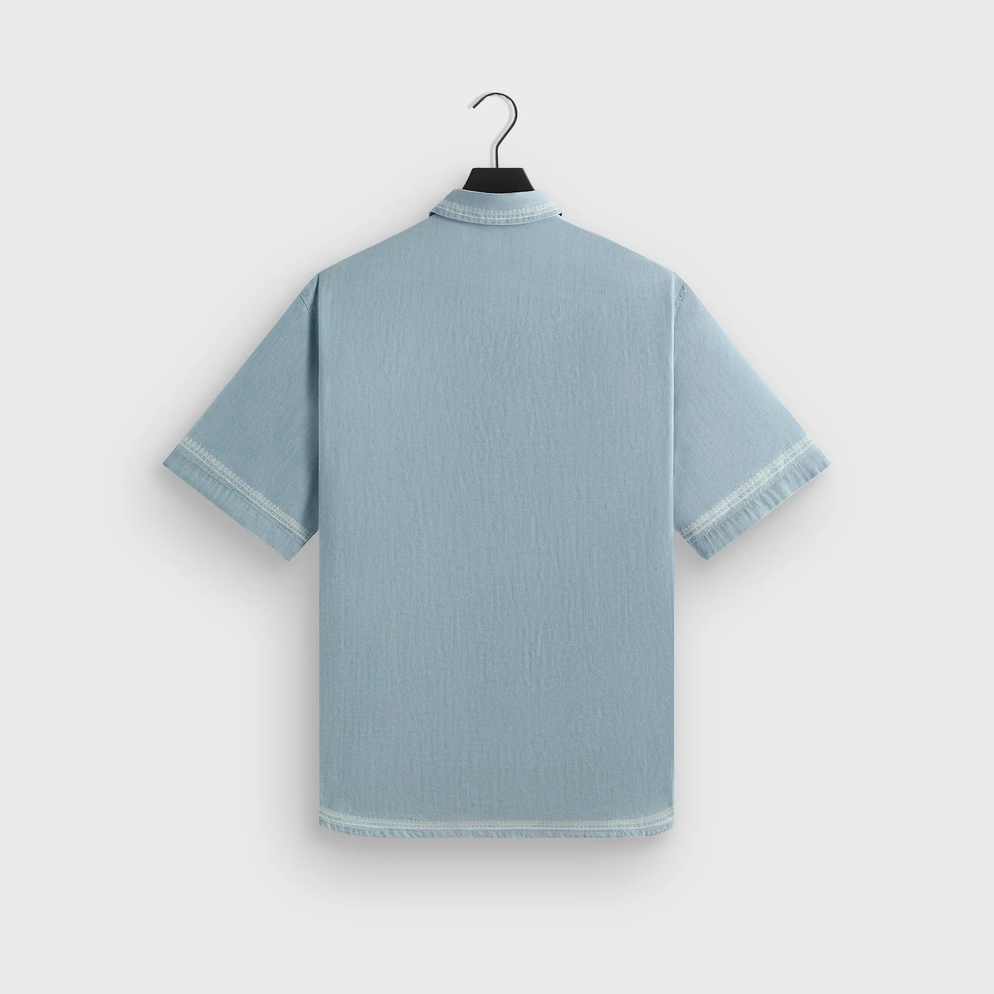 Kith Chambray Paxton Short Sleeve Buttondown -  Light Indigo Adaptive Tension Bands