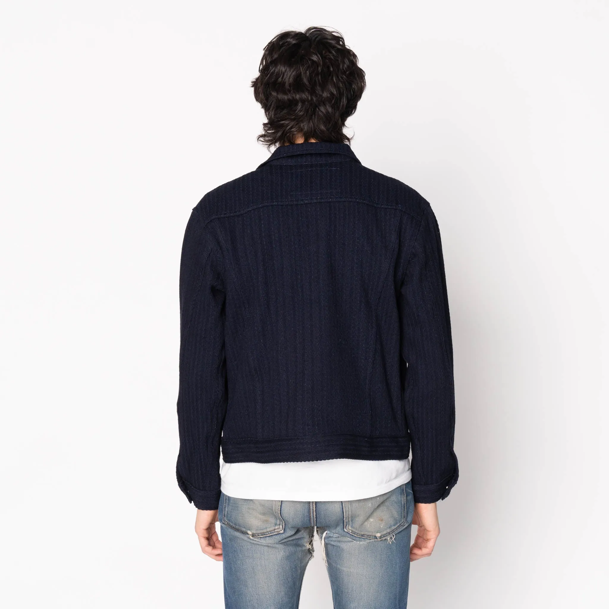Denim Jacket  - Indigo Sugiaya Seamless Shoulder Design Cold Days