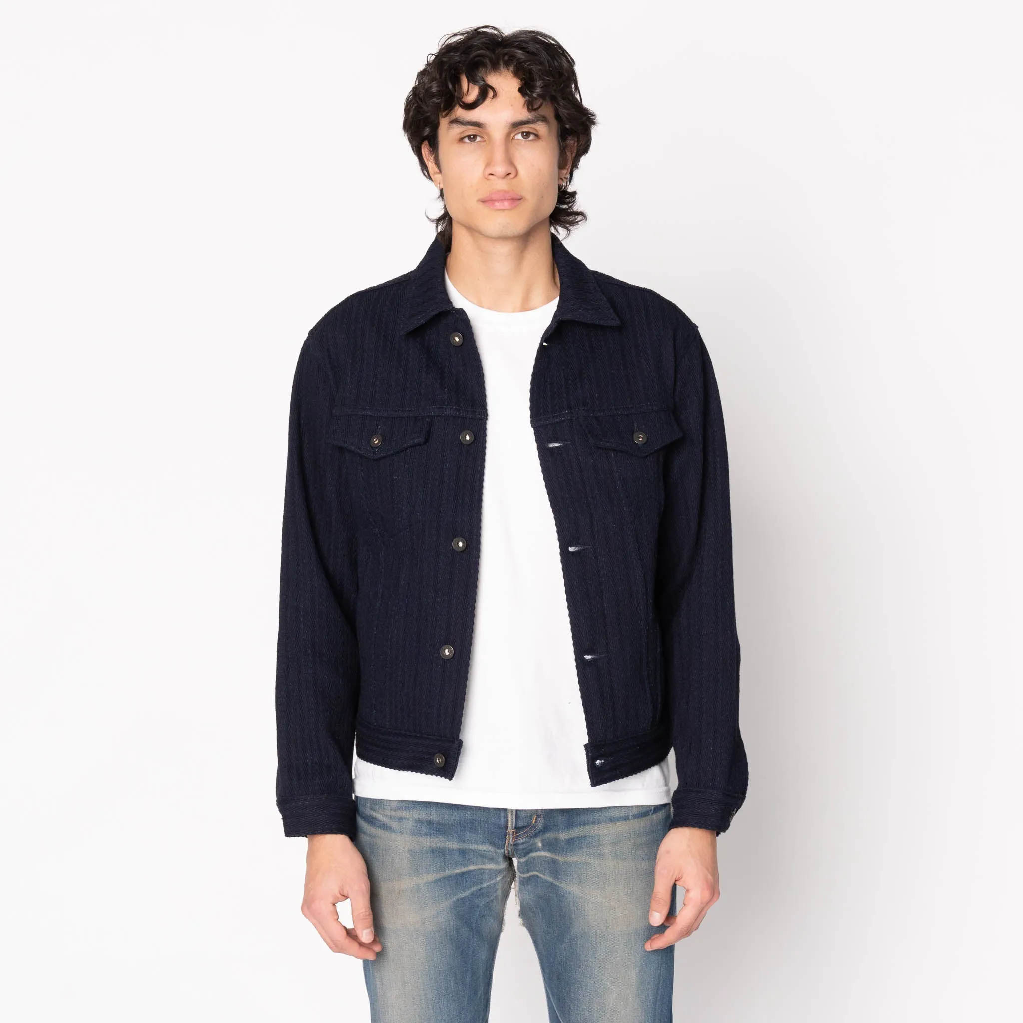 Shock Absorbent Padding Denim Jacket  - Indigo Sugiaya