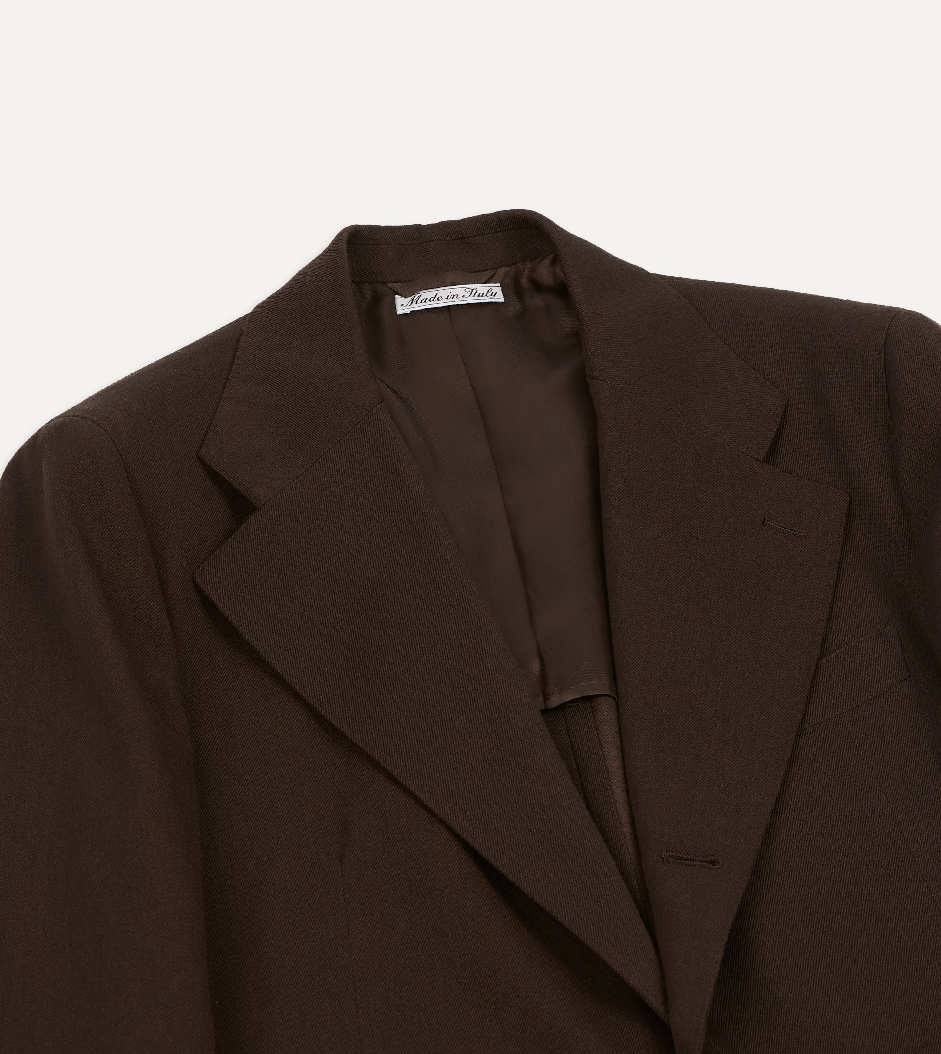 Tear Resistant Knit Brown Wool-Cotton Tailored Jacket