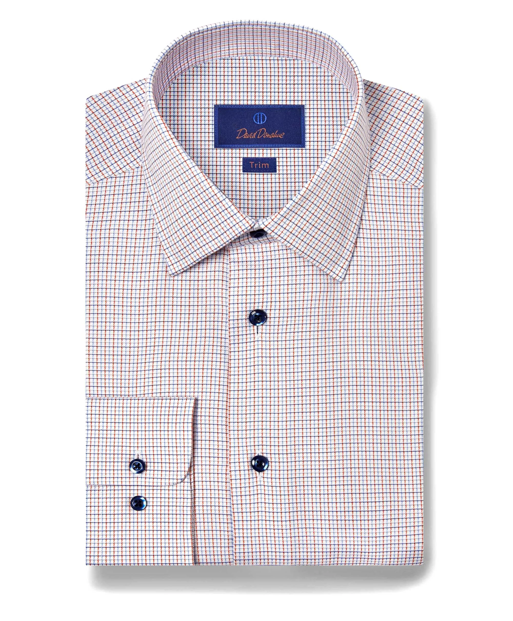 Anniversary Special TBSP11802487 | Blue & Orange Textured Dobby Dress Shirt