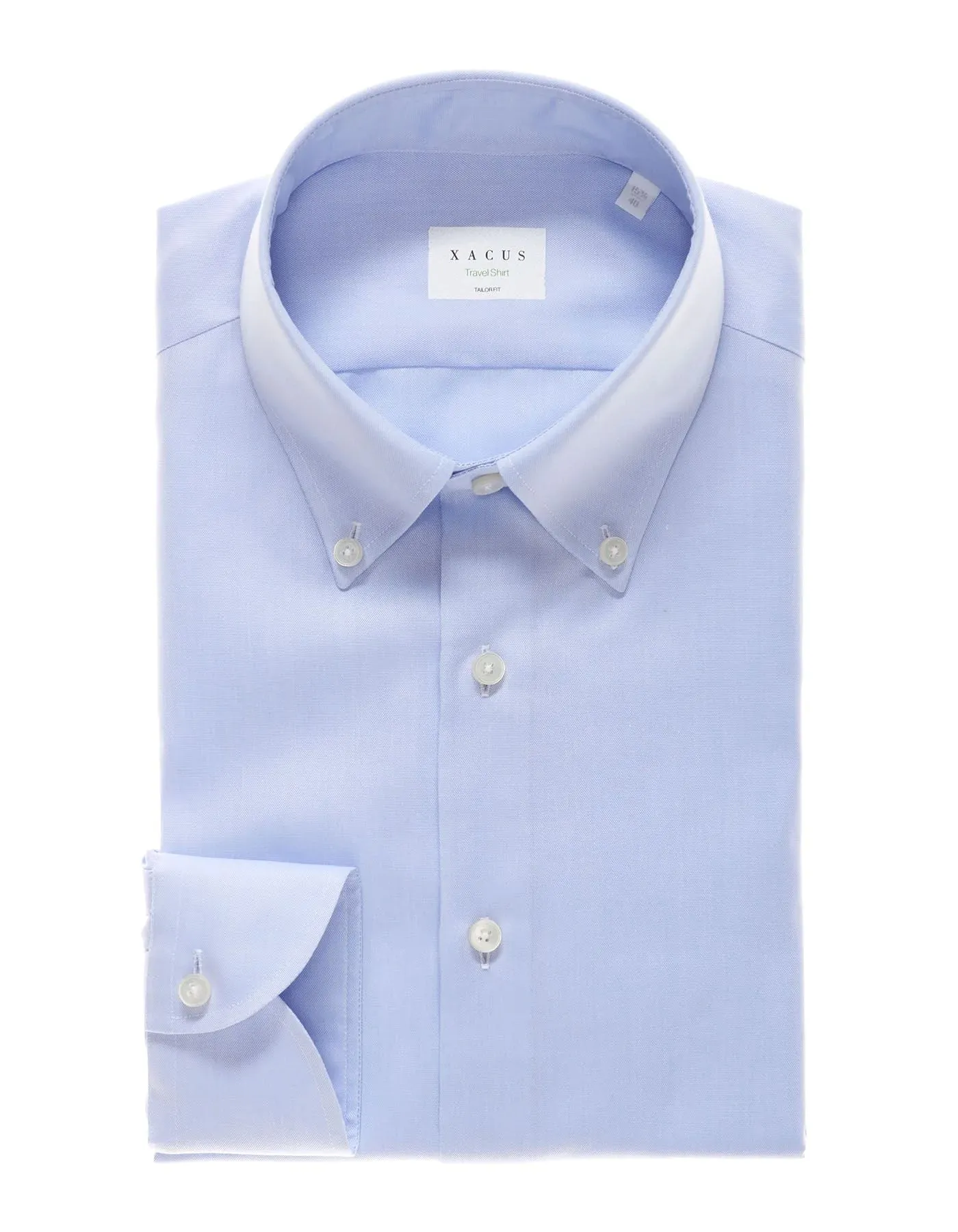 ID80399-Xacus Sky Button Down Oxford Travel Essential
