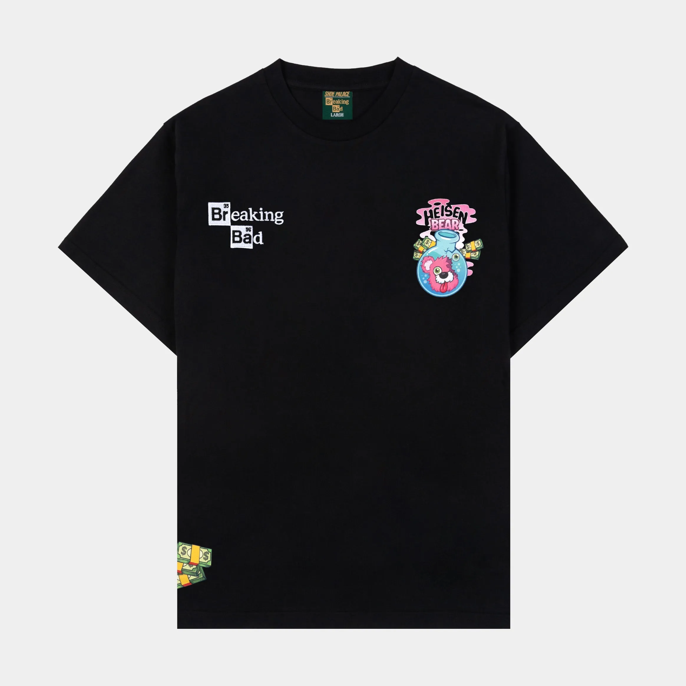 Chic Casual Wear Quick Layer Fit SP x Breaking Bad Heisenbear Mens Short Sleeve Shirt (Black/Pink)