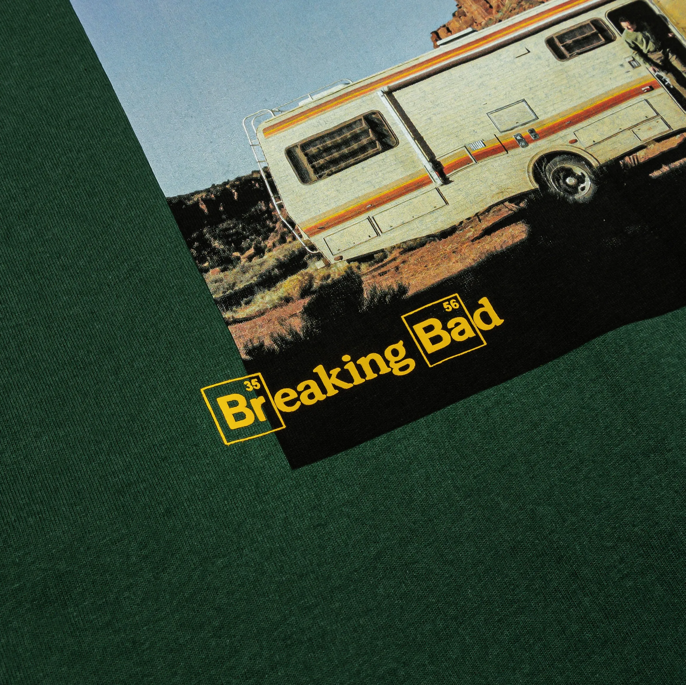 Trendy All-Day Camping practicality SP x Breaking Bad RV Mens Short Sleeve Shirt (Green/White)