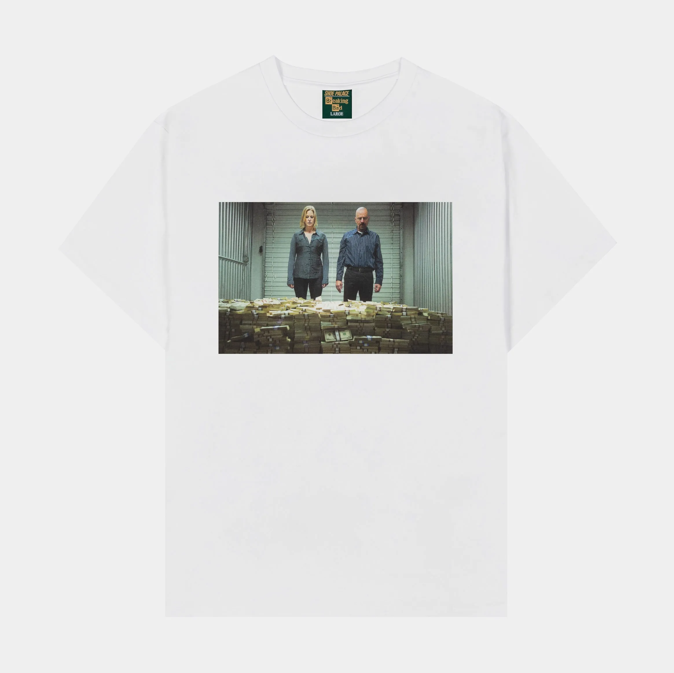 Lightweight Comfort Wear Smart Casual Look SP x Breaking Bad Stash Mens Short Sleeve Shirt (White/Green)