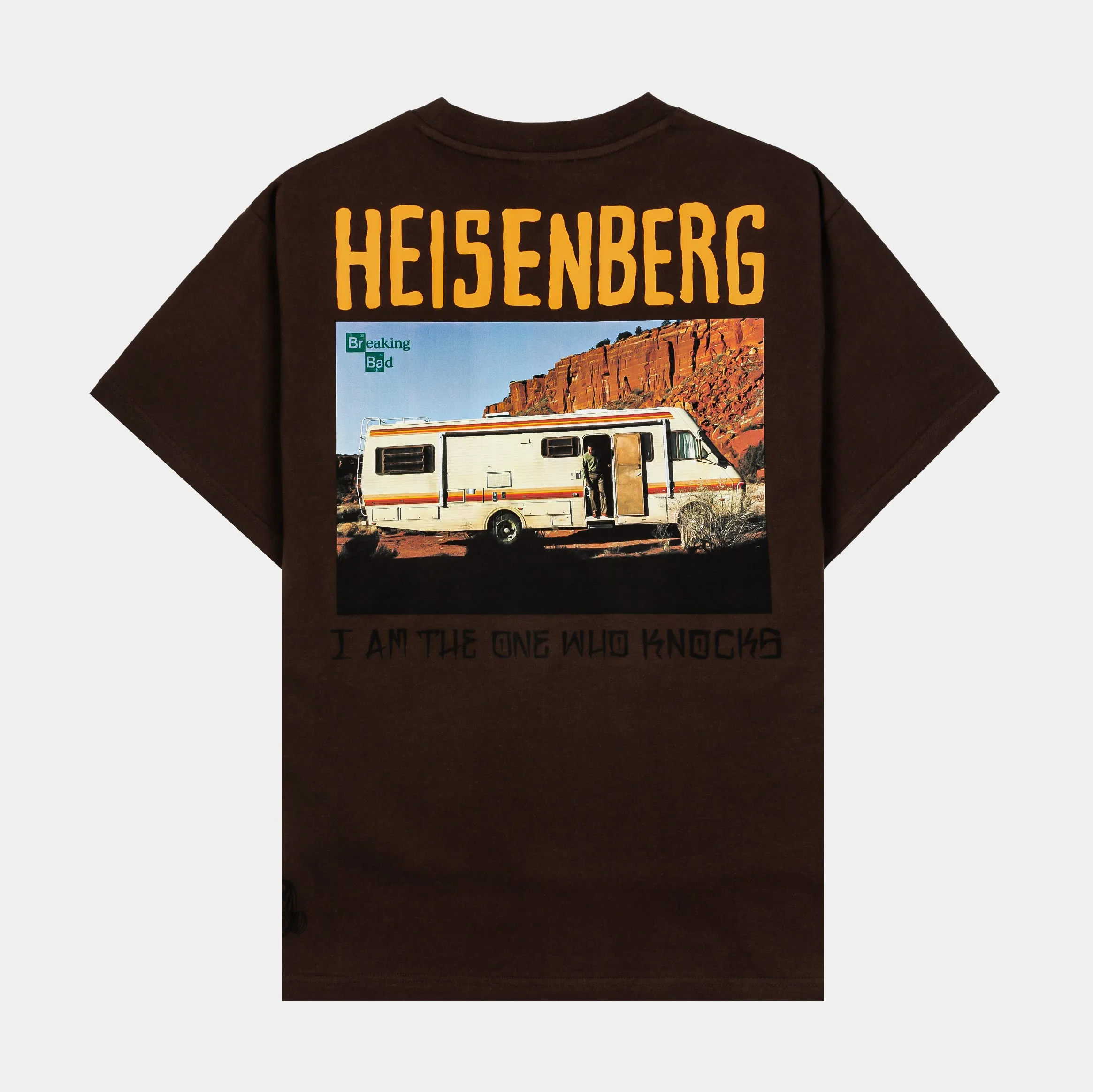 Geometric Pattern SP x Breaking Bad Vamanos Pest Mens Short Sleeve Shirt (Brown/White)