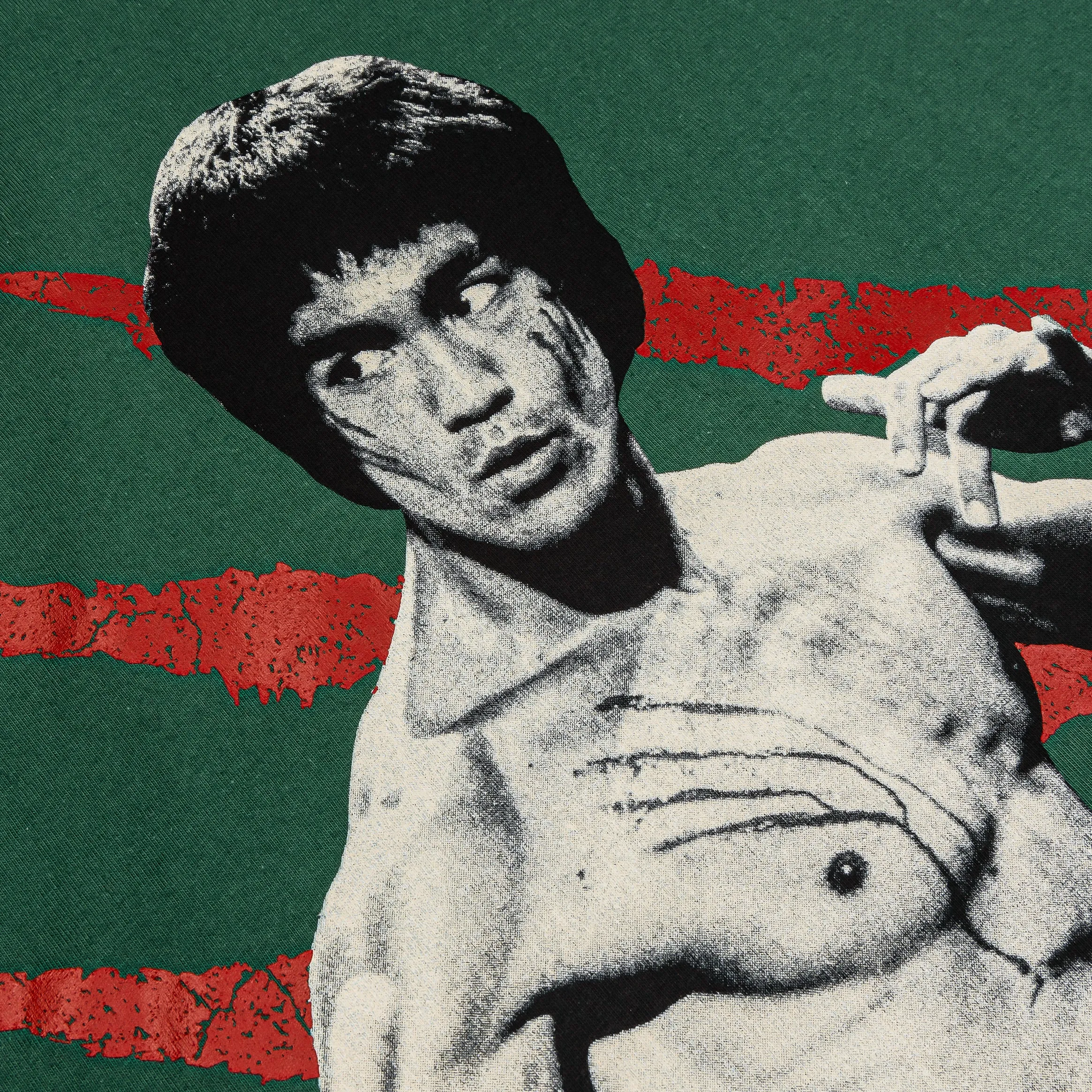 SP x Bruce Lee Dragon Mens Short Sleeve Shirt (Green/Red) Complementary Colors