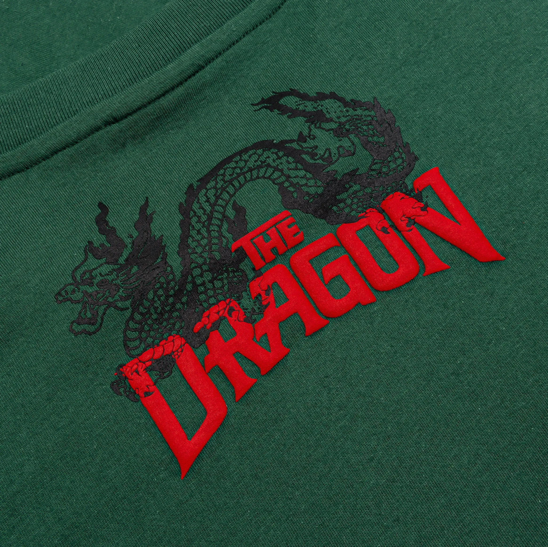 SP x Bruce Lee Dragon Mens Short Sleeve Shirt (Green/Red) Urban Style Anti Static Fabric