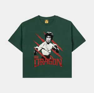 SP x Bruce Lee Dragon Mens Short Sleeve Shirt (Green/Red) Pocket Design