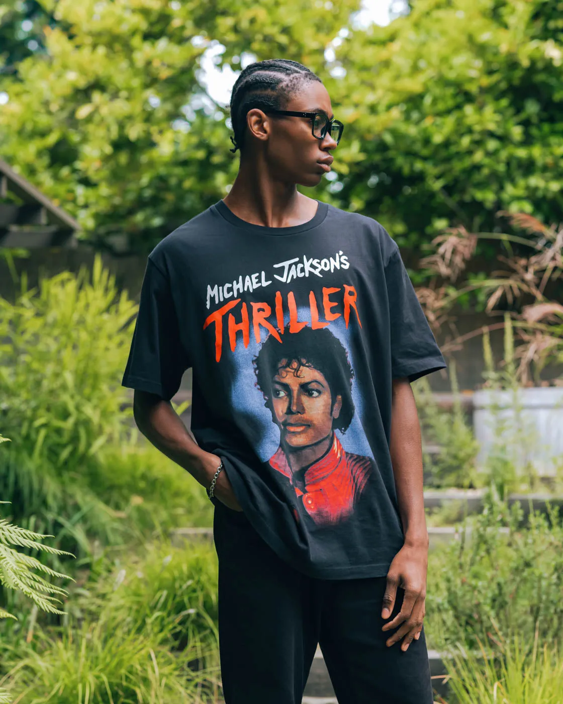 SP x Michael Jackson Thriller Horror Mens Short Sleeve Shirt (Black/Red) Street Trendy