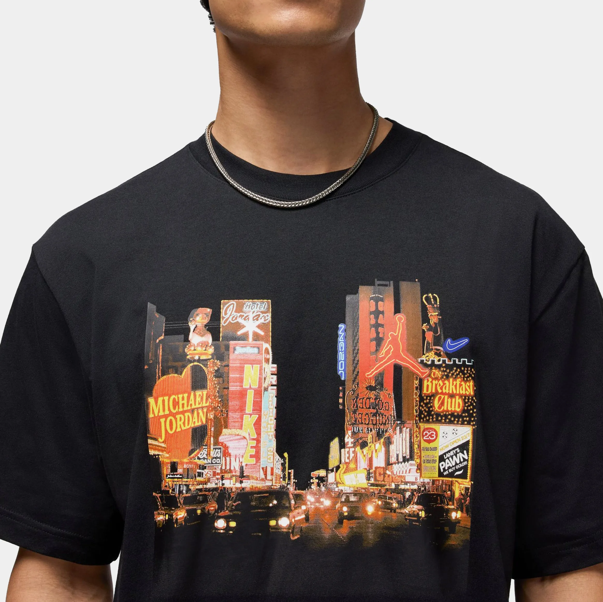 Comfortable and Chic Night City Lights Mens Short Sleeve Shirt (Black)