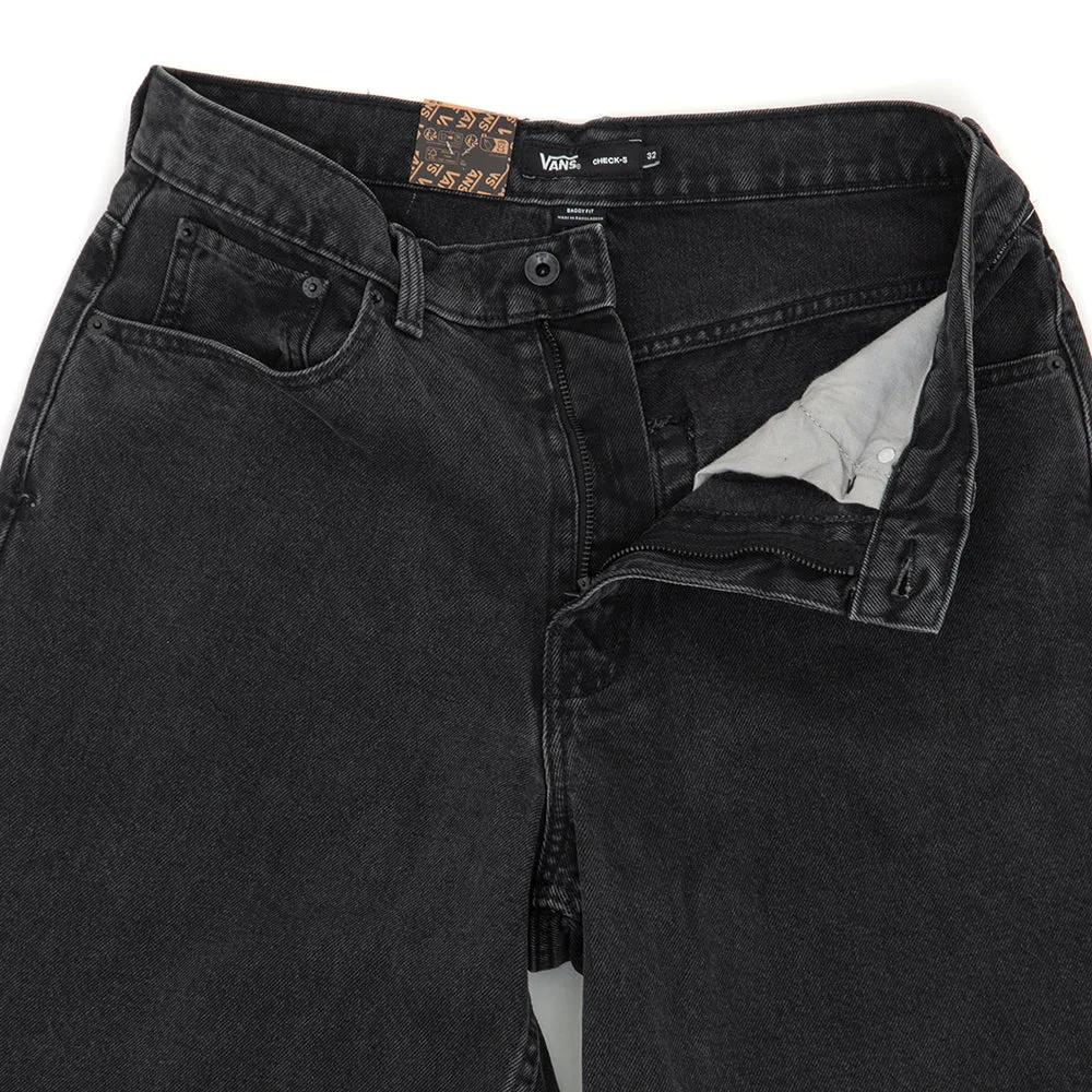 Check-5 Baggy Denim Shorts (Washed Black) VBU (S) men's option