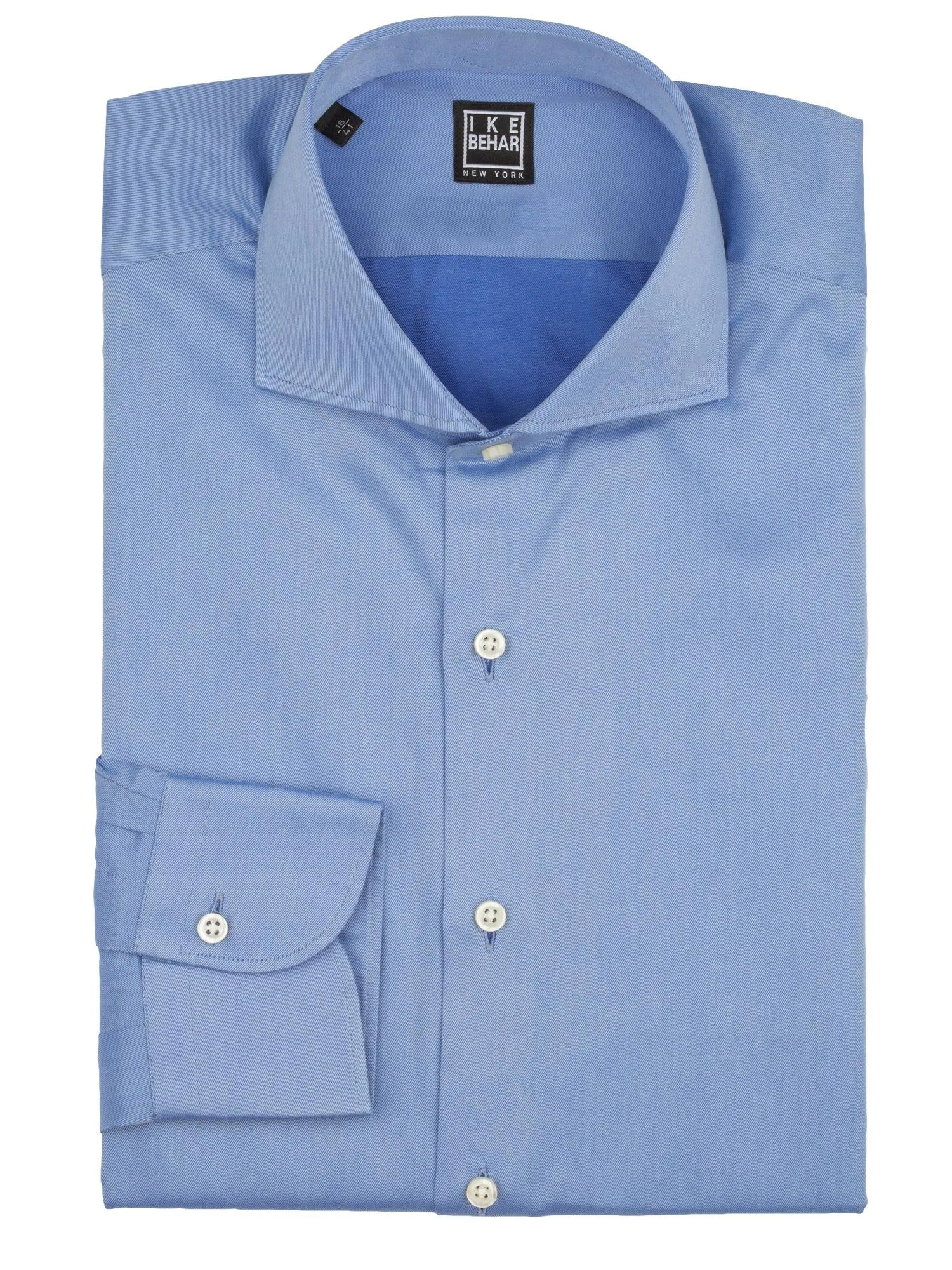 Spread Collar Blue Italian Twill Dress Shirt Sustainable fashion
