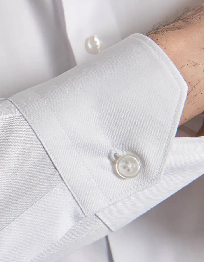 Sustainable production Midweight Textile ID7232-Xacus Slim Fit White Cutaway