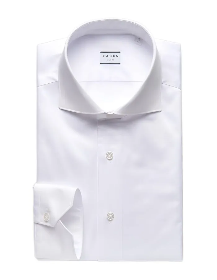 ID7232-Xacus Slim Fit White Cutaway formal dinner Vintage Style