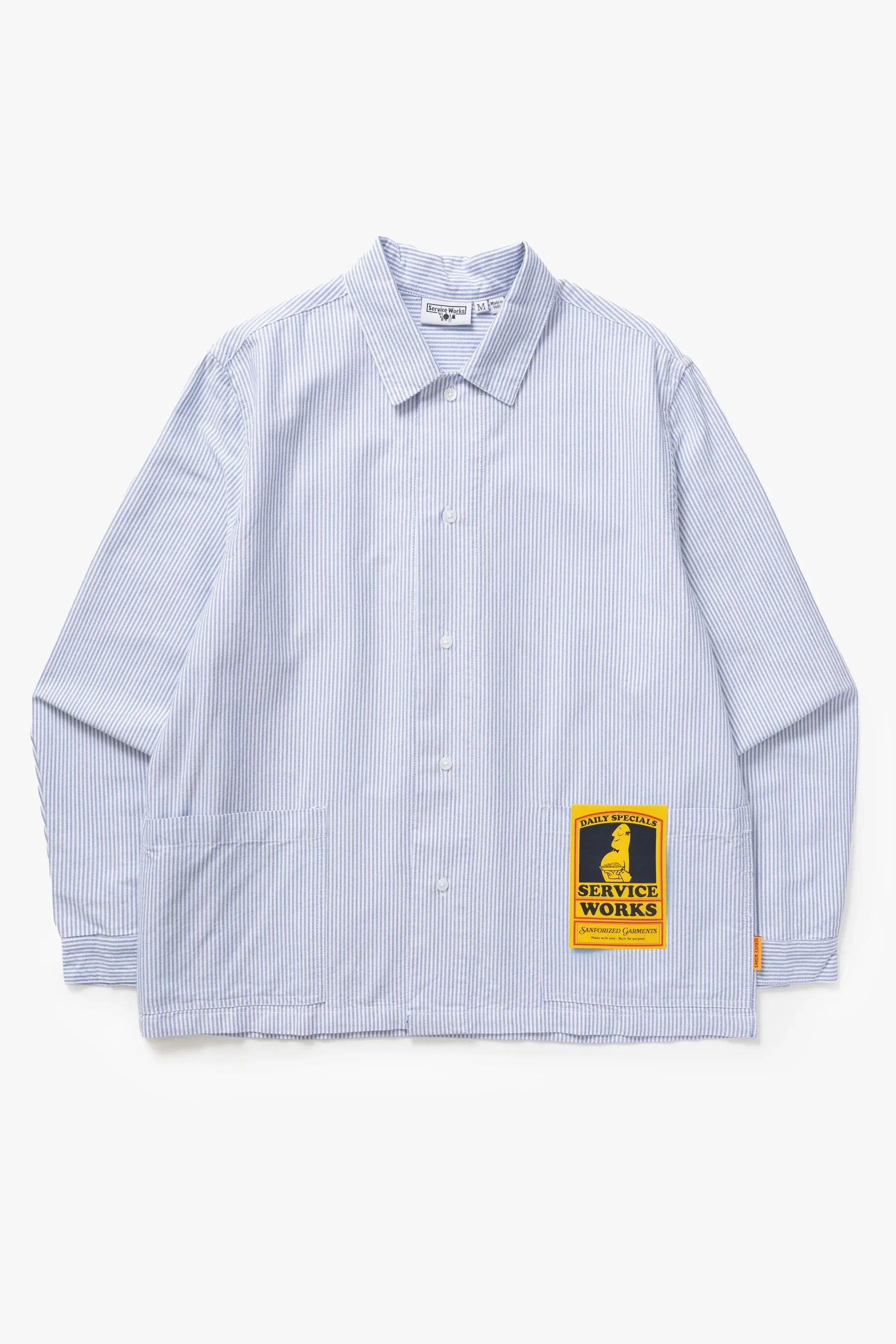 Quality Material Service Works Waiter Shirt Oxford Blue Stripe