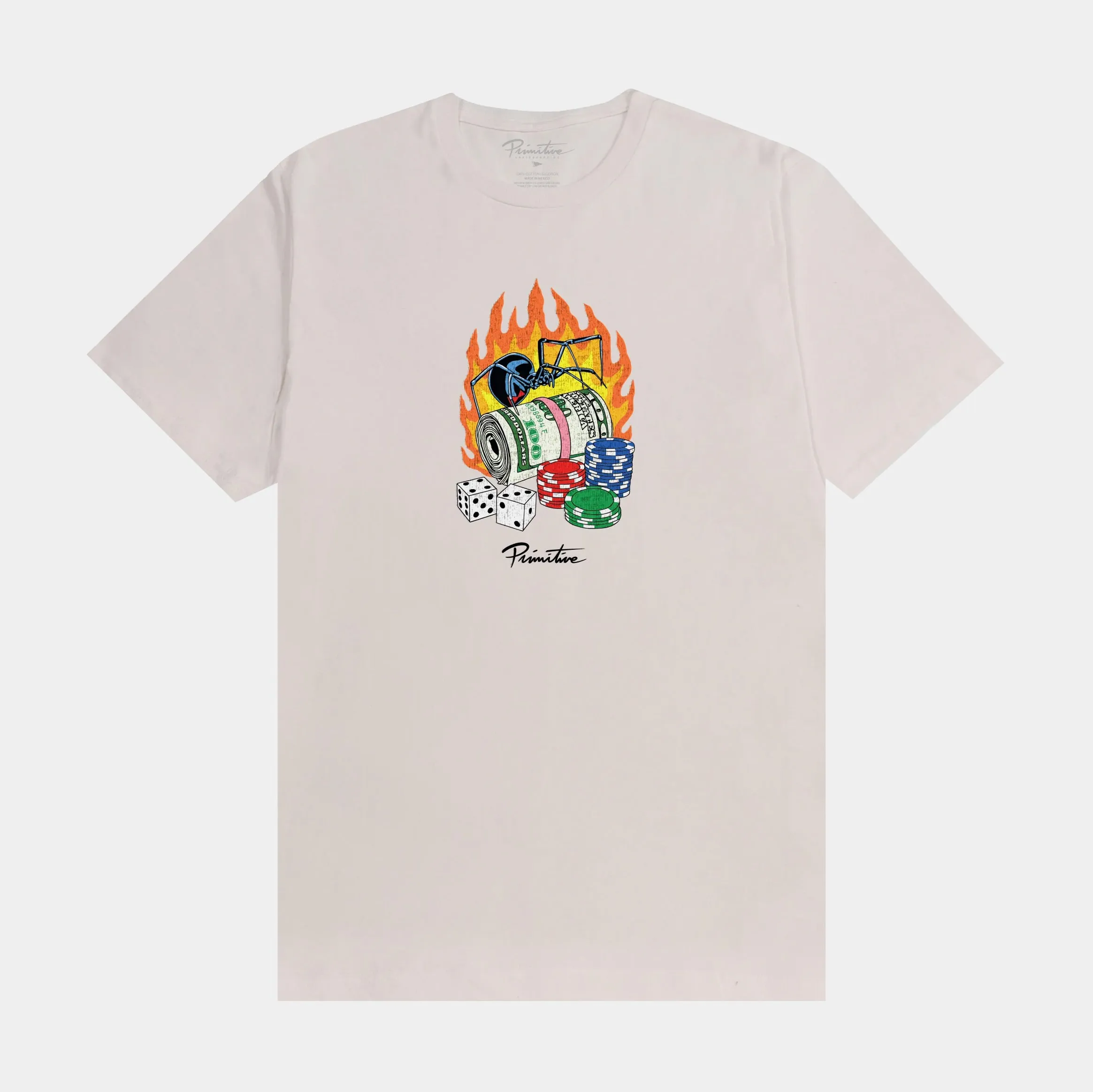 Stakes II Mens Short Sleeve Shirt (Beige/Orange) Easy Style Wear Organic Cotton Construction