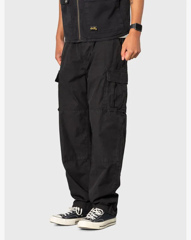 Stan Ray Cargo Pant - Black Ripstop Flex Knit Waist Panel Weekend Getaway Stylish