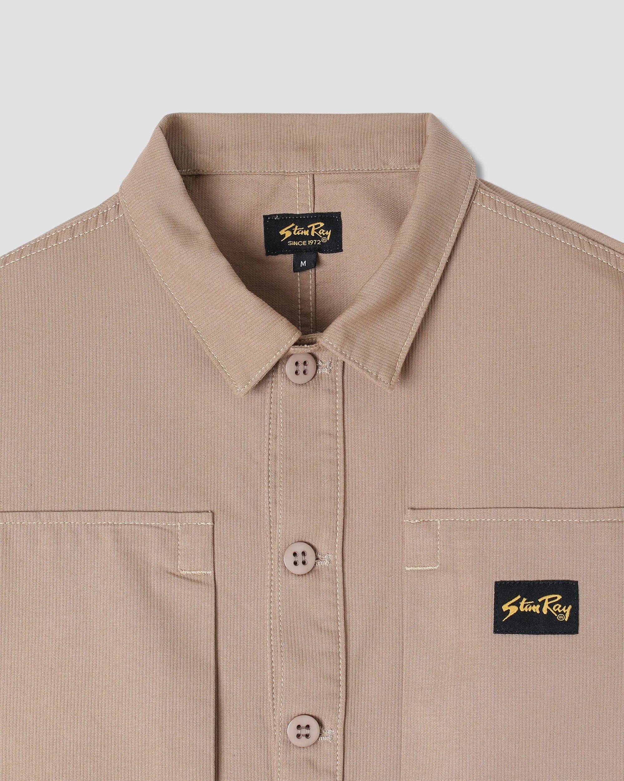 Stan Ray Painters Shirt Khaki Bedford Easy Wear Reinforced Shoulders