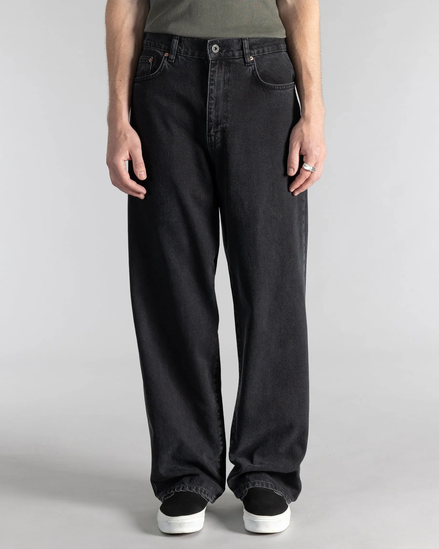 Stan Ray Wide 5 Loose Fit Mens Jeans - Stonewashed Black Denim Unisex Fashion