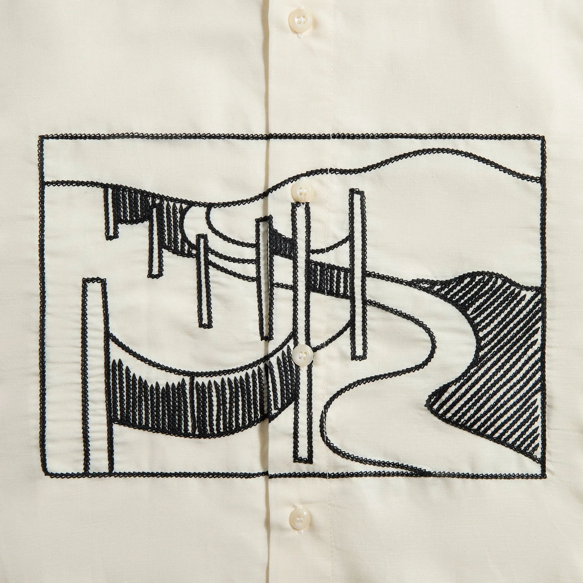 Advanced Wickability System by Parra The Dunes Short Sleeve Shirt - Off White