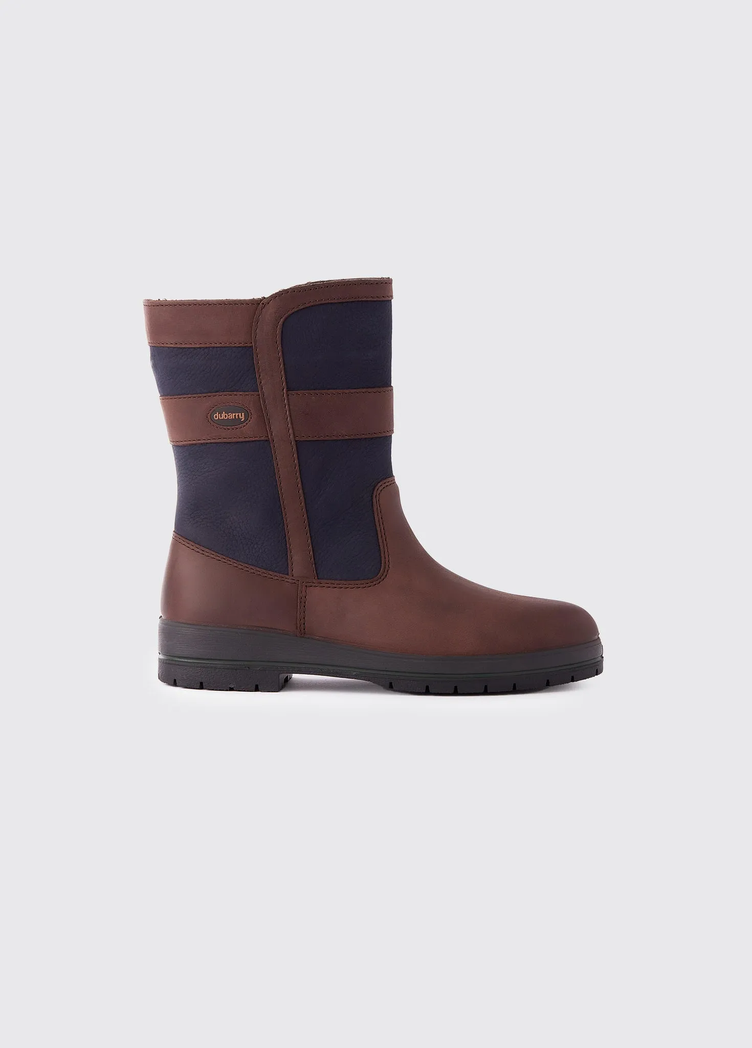 Roscommon Men's Short Rain Boot - Navy/Brown Mud Resistant Functional Minimalist