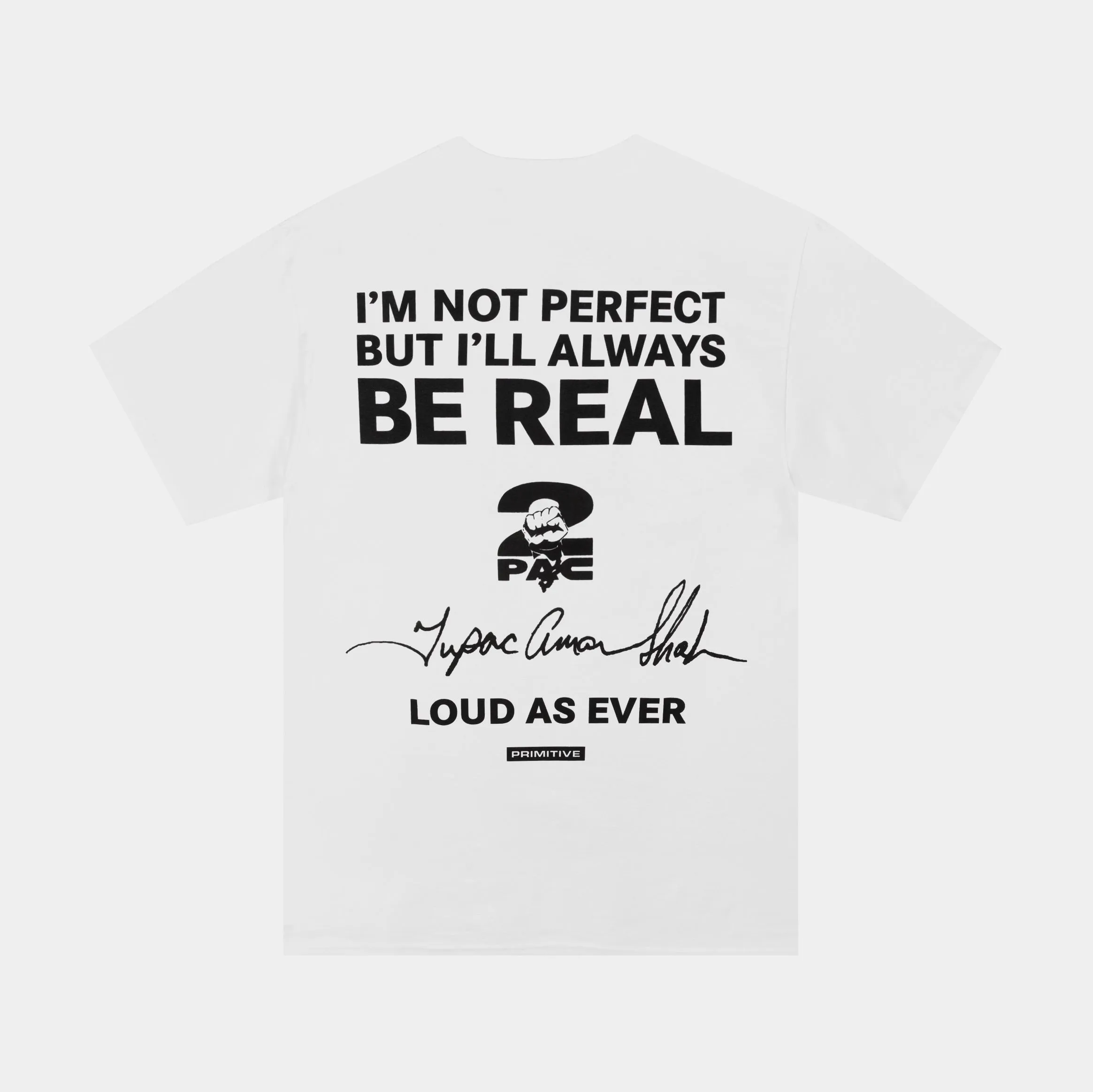 Tupac Truth Mens Short Sleeve Shirt (White/Black) Unisex Core