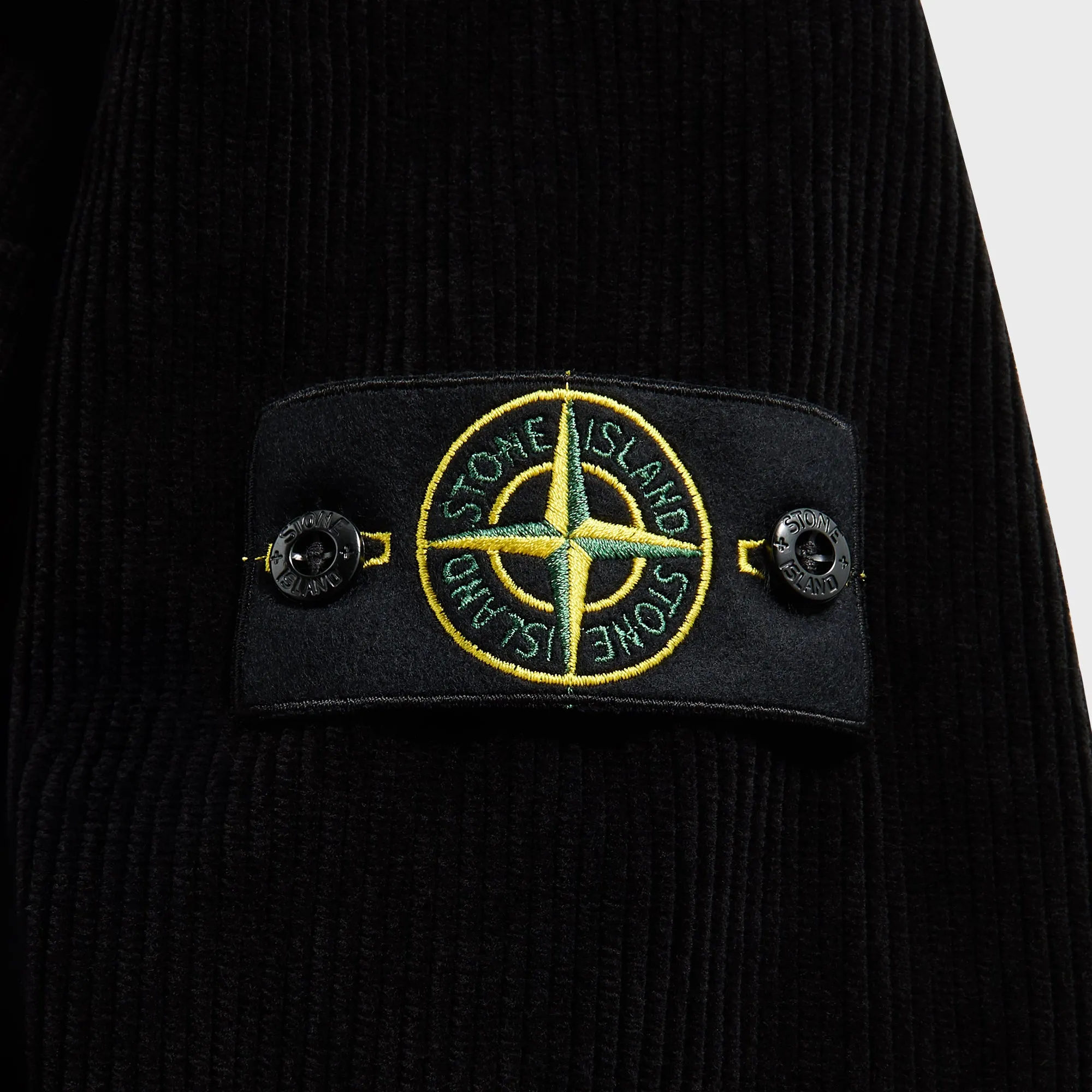 Lightweight Polyester Blend Stone Island Corduroy Shirt - Black