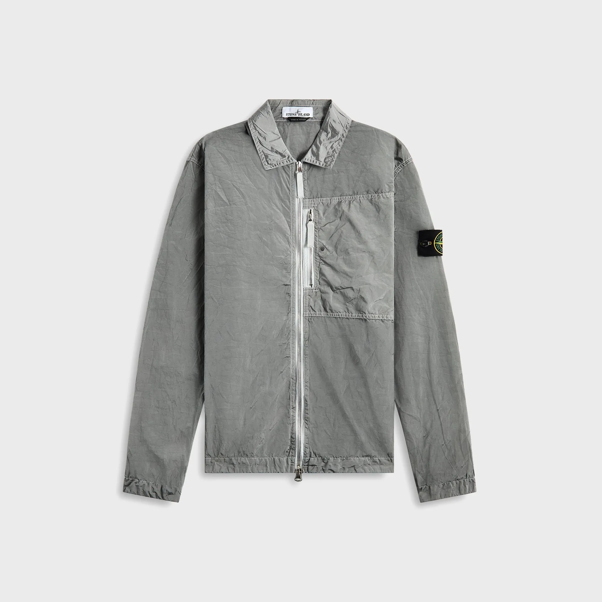 Temperature Regulating Easy Fit Piece Stone Island Nylon Metal Garment Dyed Shirt - Pearl Grey