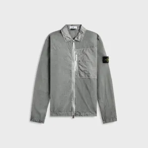 Stone Island Nylon Metal Garment Dyed Shirt - Pearl Grey Micro Perforated Panels Water Resistant Coat
