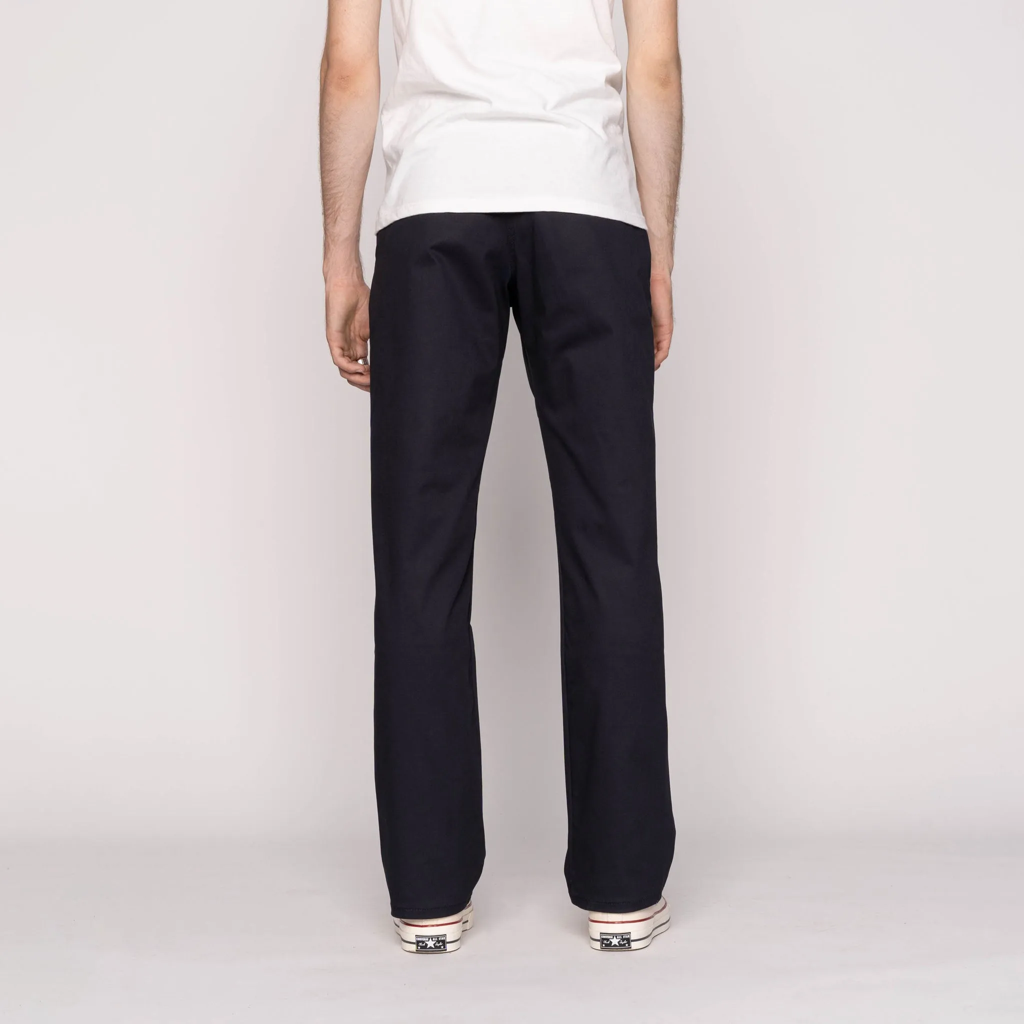 Wrinkle-Resistant Ventilated Mesh Lining Straight Chino - Navy Stretch Twill