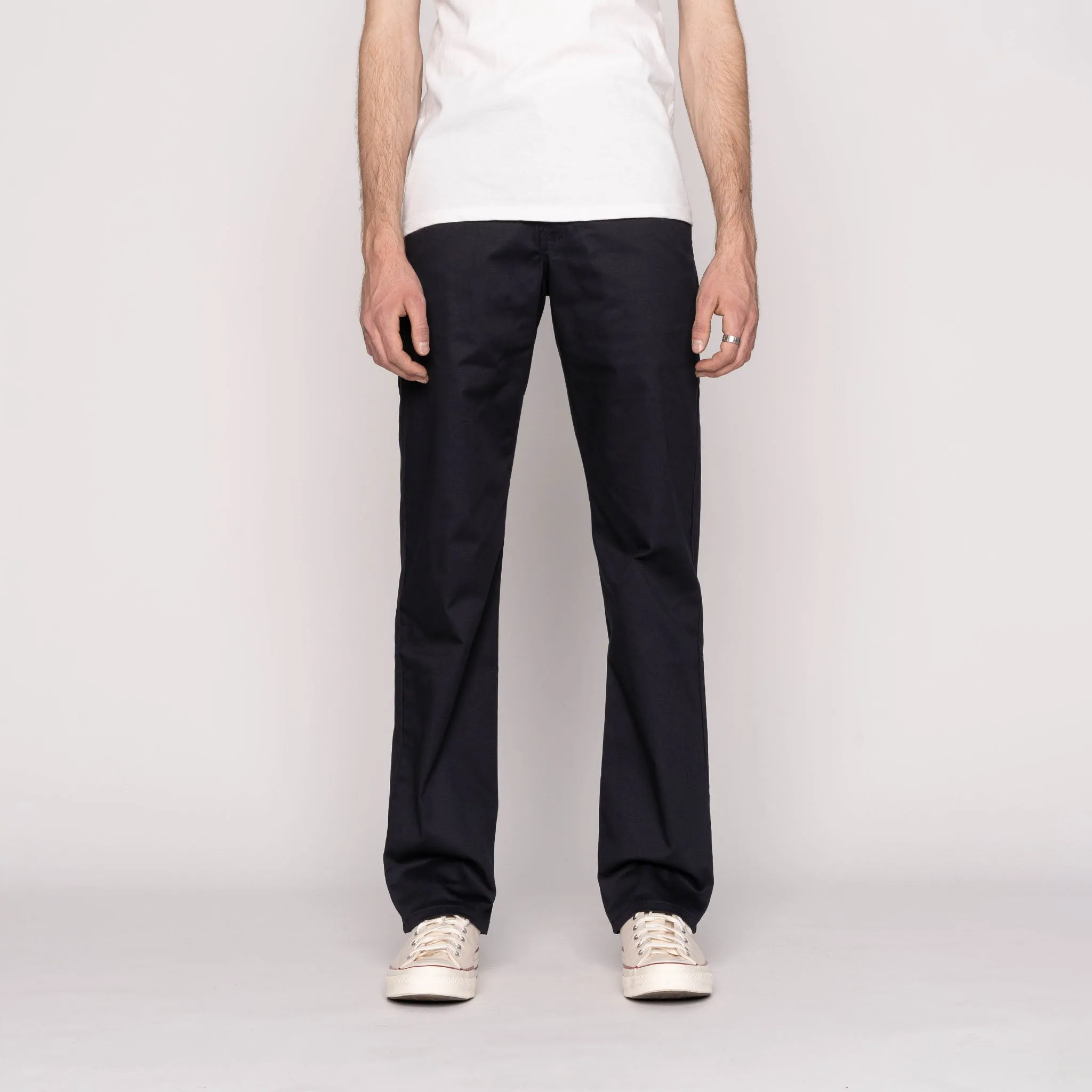 Simple Silhouette Neutral Style Straight Chino - Navy Stretch Twill