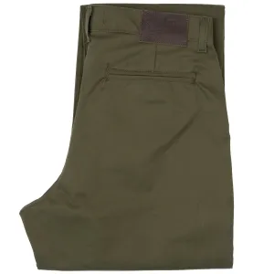 Straight Chino - Green Stretch Twill Easy Care Fabric Finish