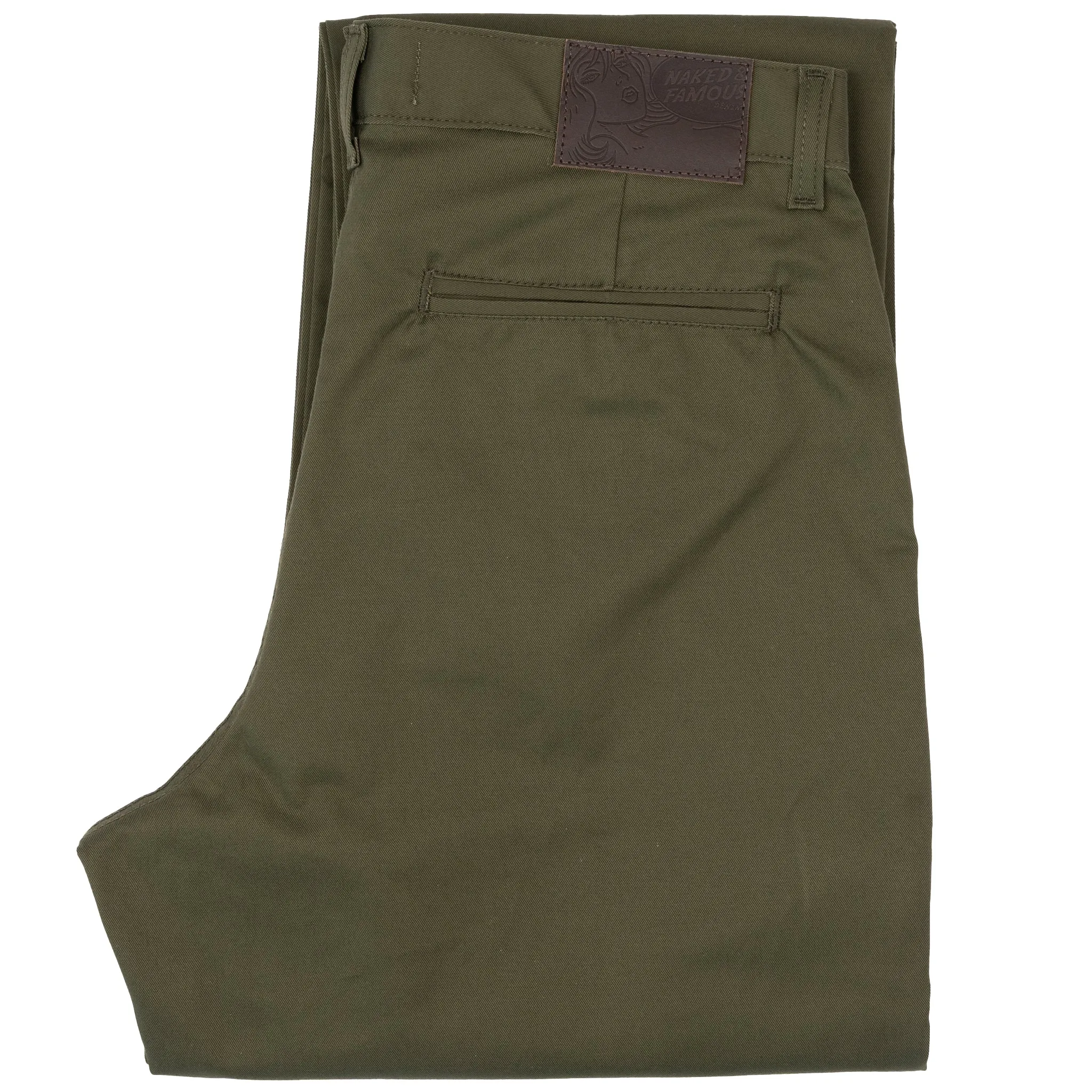 Straight Chino - Green Stretch Twill Easy Care Fabric Finish