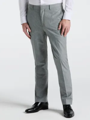 Workwear Light Stretch Slim Fit Solid Linen Blend Pant