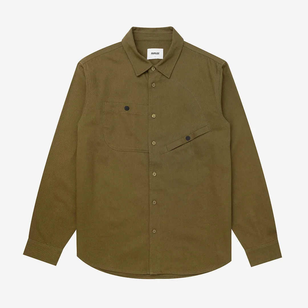 Hooded Option Bamboo Fiber Blend Task Shirt Moss